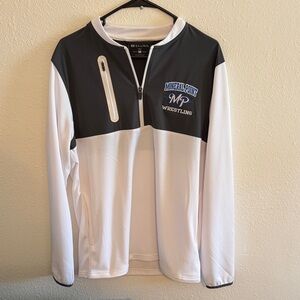 White and Charcoal Quarter-Zip Pullover